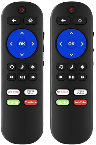 Pack of 2 IR Remote Only for Roku Built-in TV Remote,for Hisense/TCL/Onn/Element/Sharp/Haier/Hitachi/LG/Sanyo/JVC/Magnavox/RCA/Philips/Westinghouse Roku Series Smart TV, Not for Others Roku or TV