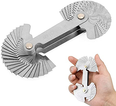 Gewindelehren, Gewindelehre aus Edelstahl mit Metrischen Gewinden, Gewindelehre Metrisch, für Industrielle Messungen (52 Stück metrisch + Imperiale Gewindelehre)