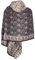 TIBET Yak-Schal / Schal aus reiner Yakwolle, florales Muster, Unisex, übergroß, doppelseitig, luxuriös, Schwarz