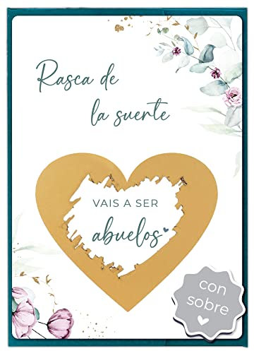 Joli Coon Rubbelkarte Sie werden Großeltern mit Umschlag – Ankündigung der Schwangerschaft Großeltern