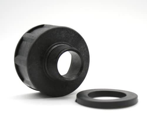 DOJA Barcelona | Raccord Cuve Eau | Sortie Male | Reducteur Universel Ø 1 1/2 | Adaptateur Reservoir | en Plastique | pour Recuperateur d Eau de Pluie, Robinet Cuve, Raccord Tuyau Reservoir, Cuve