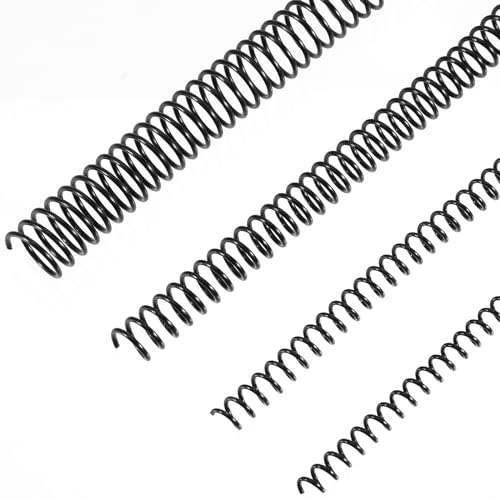 50 Pack Plastic Spiral Binding Coils 4:1 Pitch Spiral Binding Coils Binding Kit Multi Size Black Spiral Binding 1/4 5/16 1/2 3/4 Inch