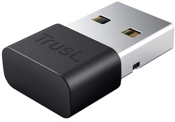Trust Myna Bluetooth Adapter 5.3, USB Adapter mit 3 Mbit/s Übertragungsgeschwindigkeit, 10 m Funkreichweite, USB Dongle Bluetooth Empfänger für PC, Laptop, Computer, Desktop, Windows - Schwarz