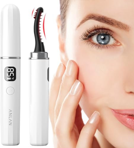 Wimpernzange,ANLAN Lash curler 15s Schnelles Aufheizen Wimpern Curler Anti-Verbrennung Beheizbare Wimpernzange 3 Heizmodi Eyelash Curler 24 Hours Long Lasting Wimpernbürste mit LED Display Type-C