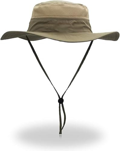 EONPOW Sombrero Hombre Verano Cortaviento UPF50+ Protección UV Gorro Pescador Hombre de Playa de Malla 56-61cm para Caminar y Senderismo