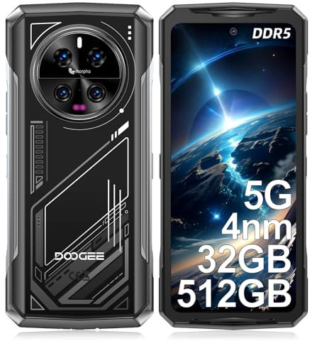 DOOGEE V40 Rugged Smartphone, 32GB+512GB, Dimensity 7300 4nm 5G, Android 14 Rugged Phone, 108MP+20MP Night Vision, 6.78 FHD+ 120Hz, 8680mAh/33W, 5G Dual SIM Free Mobile Phone Waterproof, NFC/IP69K
