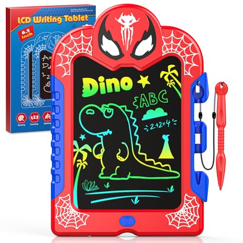 LCD Writing Tablet for Kids: Spidolapse Colorful Doodle Board & Drawing Pad Gift Easter Travel Toys for 3 4 5 6 7 8 Year Old Boys Girls Toddler Birthday Gifts for Kid Age 4-6 Road Trip Toy