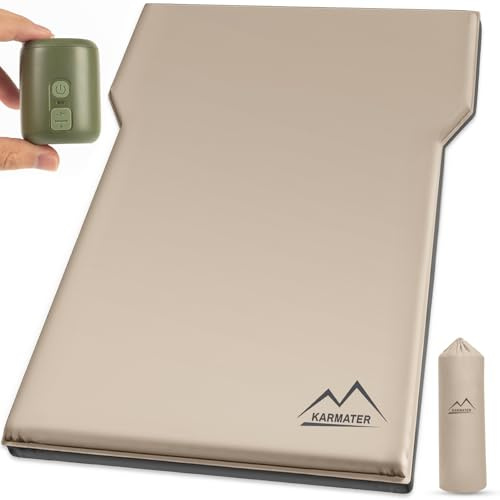 SUV Air Mattress Car Bed Camping, Inflatable Car Camping Pad with Air Pump, Ultrathick Memory Foam Camping Mattress, 9.0 R-Value Insulated Sleeping Pad 2 Person, Camp Mat for Hiking and Backpacking