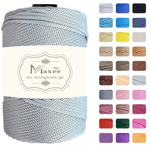Maxee garn 4 mm x 200 m premium polyester makrame rep polypropylen garn för hantverk heminredning platsplatta axelväska handväska runner nappkedja 31 färg
