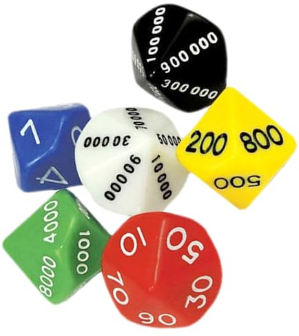 ORFOFE 6pcs LED Dice for Board Games, Multi-sided Large Dice Plastic Game Prop with Big Number, Easy to Carry and Safe Entertainment Dices for Party and Gathering Random Color
