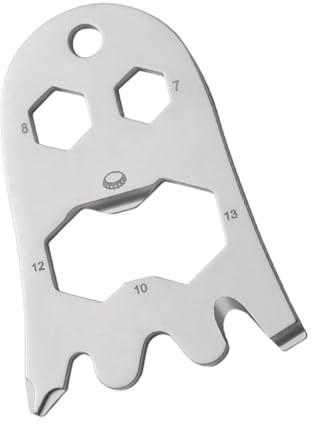 Carte d'outils fantômes en acier inoxydable avec tournevis, décapsuleur, clé à molette, design compact pour voyage, camping, transport quotidien