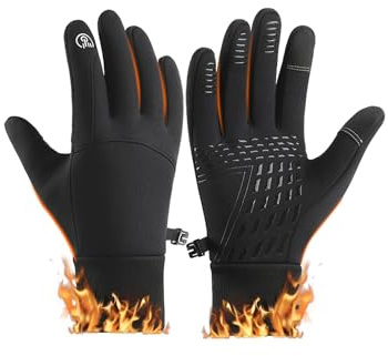 Victoper Gants Vélo Hiver Homme, Chauds, Imperméables et Coupe-Vent, avec Fonction Tactile et Paume Antidérapante, Idéals pour Cyclisme, Course, Randonnée et Activités Extérieures en Hiver – Taille L