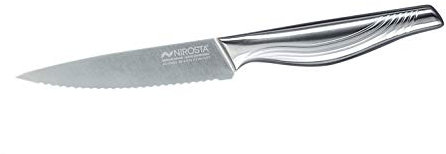 Nirosta Coltello da cucina Swing 23 cm - Lama seghettata da 11 cm - Coltello affilato di qualità professionale per frutta, verdura e Co - Lama affilata a mano - Manico antiscivolo sabbiato