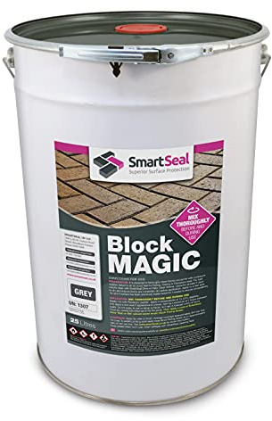 Smartseal ‘Block Magic' – A Re-Colouring Block Paving Sealer. Superior to a Concrete Paint - Transform Old Block Paved Drives or Patios - Easy to Apply (Grey, 25 Litre)
