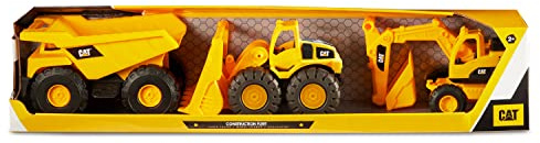 CatToysOfficial Set de Vehículos de Construcción de Juguete | Camión Volquete, Excavadora, Pala Cargadora| Partes Articuladas | CAT Toy Regalos y Juguetes para Niños de 3 Años o Más