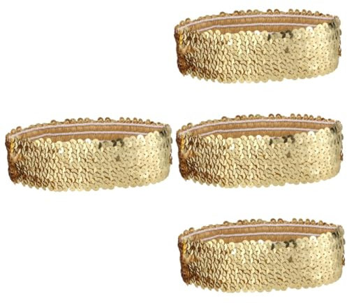 Housoutil Lot De 4 Bandeaux Élastiques Créatifs À Paillettes Pour Cheveux Bandeau De Sport Pour Femmes Et Filles