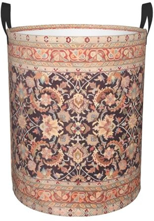 Wäschekorb mit Griffen im antiken orientalischen Stil, wasserdicht, rund, perfekt für die Organisation von Wäsche und Schlafzimmer