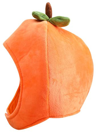 AOKWAWALIY Kaki-hut Süße Plüschmütze Lustige Partyhüte Geburtstag Kostüm Hut Trachtenhüte Für Erwachsene Rollenspiel-outfits Obst-cosplay-hüte Lustiger Partyhut Hut Aus Fruchtfilz Orange