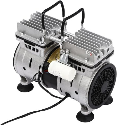 VonVVer Airbrush kompressor 8 bar 120 l/min – vakuumpump 52 dB airbrushkompressor, 2 cylindrar, oljefri, tryckluftskompressor, 1400UPM, 2bar, mobil luftkompressor, XHX400A2