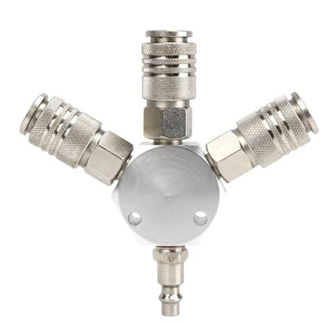 Luftkompressorverteiler Splitter, 3 -Wege -Luftschlauchanschläge,3ways Quick Connect Plug | Mehrzweck -Kompressorzubehör, industrielle Drehflugpfropfen für Wasserleitungen