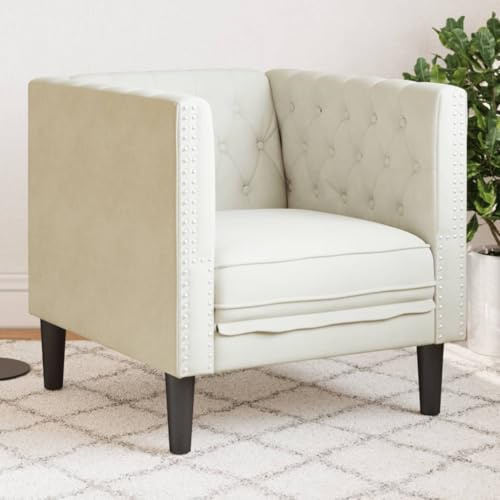 CKioict Fauteuil Chesterfield classique en velours avec agrafage à boutons, assise rembourrée et pieds stables, salon