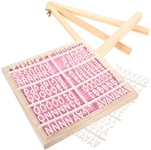 OATIPHO Tablero de Letras de Fieltro Reutilizable con Soporte Plegable Tablero Decorativo de Madera 25X25 CM para Mensajes Shower y Decoración del Hogar