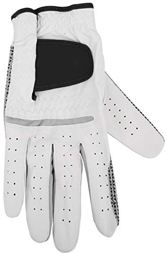 Guante de golf para mano derecha de hombre, guantes de golf de cuero transpirable con granulado antideslizante, ajuste suave para un agarre y una comodidad mejorados, cierre (Talla 25 (para hombre))