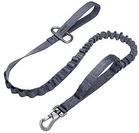 EXCELLENT ELITE SPANKER Taktische Bungee Hundeleine Militär Leine Hunde Elastische Braun Schwarz Hundeleine Walk Trainingsleine(Grau)