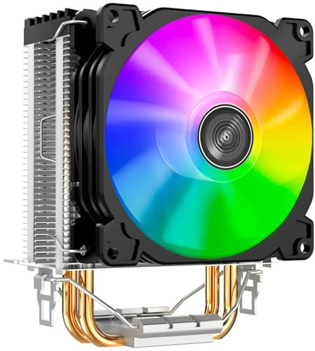 Jonsbo CR-1200 92 mm ARGB CPU Cooler – Black Compact Tower with Dual Heat Pipes, RGB Lighting, Quiet 92 mm Fan, Intel & AMD Socket Support