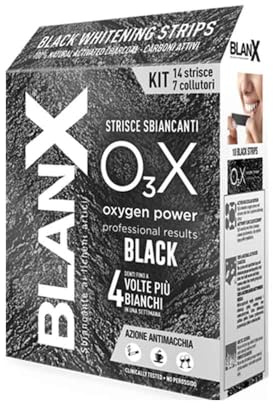 BlanX O3X Strisce Nere Sbiancanti con Licheni Artici e Carboni Attivi, 14 Pezzi