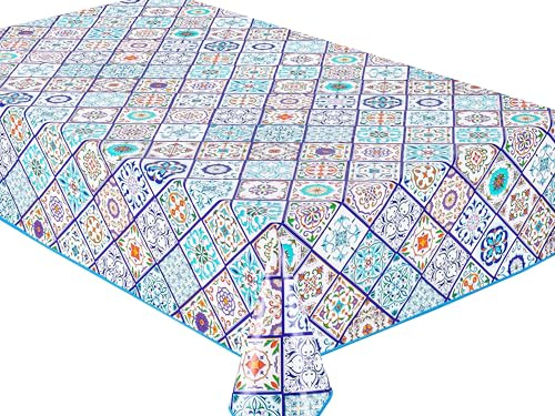 Home Direct Tovaglia rettangolare in tela cerata PVC, facile da pulire, 140 x 240 cm