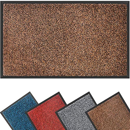 eXtreme Dirt Trapper Door Mat, Heavy Duty Non-Slip Entrance Rug, Super Absorbent, Black Brown, 60 x 80cm