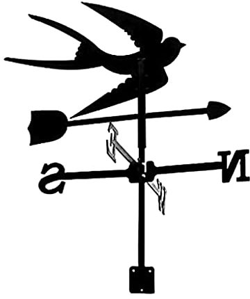 girouette de Jardin Exterieur Toit Hirondelle WEATHERVANES PEINTURATION SPÉRITÉ Noir MÉTAL