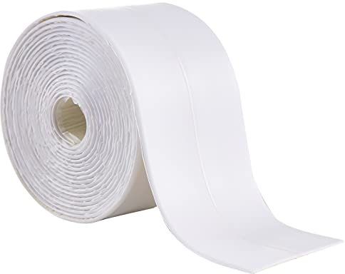 Dichtungsband Wasserdicht,PE Selbstklebende Dichtband, Weiß Weichsockelleiste Für Küchen, Badewann Bad,WC,Lücke,Waschbecken (60mm)