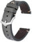 BISONSTRAP Uhrenarmband für Herren, Handgefertigte Stiche Leder Armband, Schnellverschluss, 22mm, Grau mit Silberner Schnalle