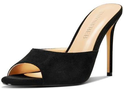 TNYNFBEB Women Stiletto High Heel Peep Open Toe Sandals Slingback Slip-on Wedding Office Cute Basic Classic 3.9 Inches Heels