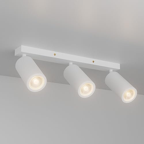 Aipsun Deckenstrahler 3 Flammig Weiß, GU10 Deckenstrahler, LED Deckenleuchte Schwenkbar 350° GU10 Deckenlampe Spot für Schlafzimmer, Küche, Wohnzimmer (ohne Leuchtmittel)
