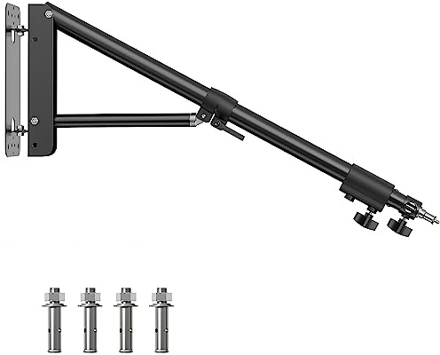 Ring Light Mount - Wall Mount Triangle Boom Arm， 4.3ft/130cm Wall Stand Tirpod Support 180°Flexible Rotation for Studio Video Light, Monolight, Photography, Softbox, Reflector (4.3Ft)