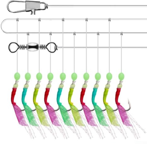 Stainless Steel Fishing Rig Bait For Catching Mackerel Herring Smelt 7# -15# Baitholder Hooks With Swivels (8#)