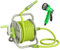 Portable Garden Hose Reel with 50.8ft Hose + 3.2ft, Lightweight Water Hoses Reels Set with Adjustable Spray Nozzle - 1/2 Inlet and Reinforced Hose for Durability for Outside, Yard, Patio - Green