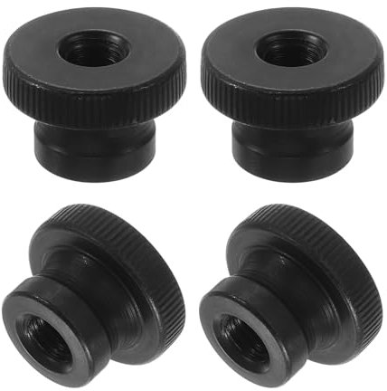 sourcing map Knurled Thumb Nuts, 4Pcs M8 Carbon Steel Nut High Head Through Hole for 3D Printer Part, Black