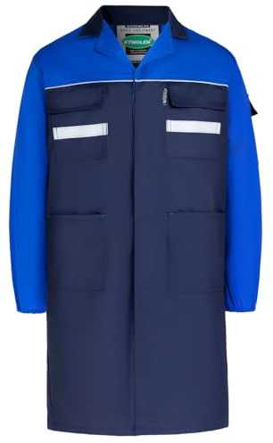 KTWOLEN Blouse Bleu de Travail Homme Blouse de Laboratoire Artisan Bricolage Réfléchissants Veste de Travail Laboratoire Scientifique Cosplay Blouse de Travail, Bleu, XL