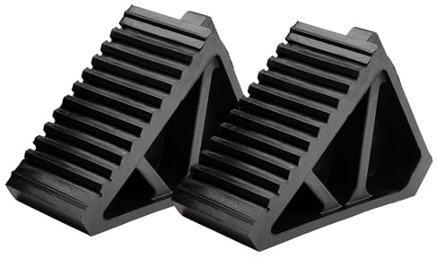 Draper 21132 Rubber Wheel Chocks, 6 Tonne (Pair), Black