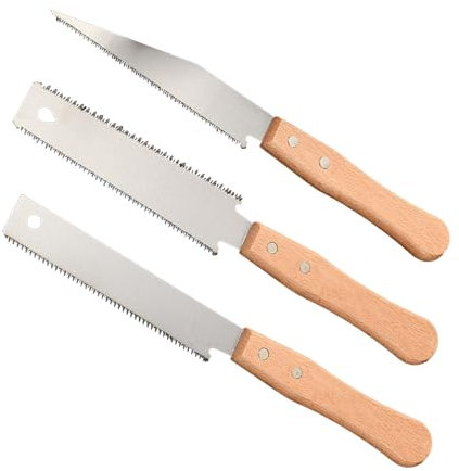 Hand Saw 3 Pack Japanese Saws for Woodworking Tools Japanese Pull Saw Fine Tooth Wood Working Carpenters Tools Sharp Flat Double Edged Small Wood Saws Silver