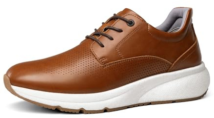 Bruno Marc Men's Casual Dress Sneakers Shoes, All-Day Comfort Cushioning Walking Breathable Lightweight Oxfords MaxFlex ActiveMetro,Size 10.5,Brown,BMUMOX2421