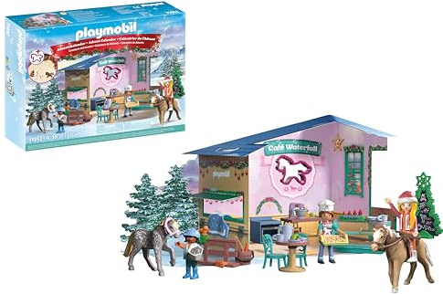 PLAYMOBIL | Adventskalendar | Horses of Waterfall | Weihnachtsbacken im Reitcafé | Adventskalender für Pferdefans | Mit täglichen Überraschungen & Zubehör | Für Kinder ab 4 Jahren | 71952