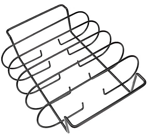 SUPVOX 1pezzi Costine in Ferro Supporto per Arrosti di Costine Accessorio per Barbecue Superficie Antiaderente per Cotture Lente e Grigliate all Aperto