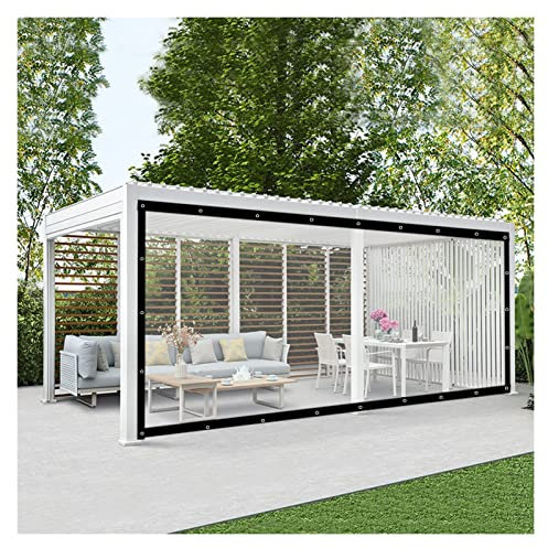 Pergola extérieure transparente imperméable avec perforations (2,4 x 7 m)
