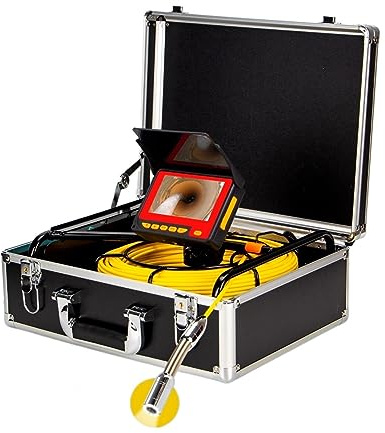 Telecamera Ispezione Tubi Telecamera di ispezione del tubo con scheda DVR 16GB FT, endoscopio industriale IP68 8500MHA for scarico fognario Batteria 10/20/30 / 50M(50m,NO DVR)