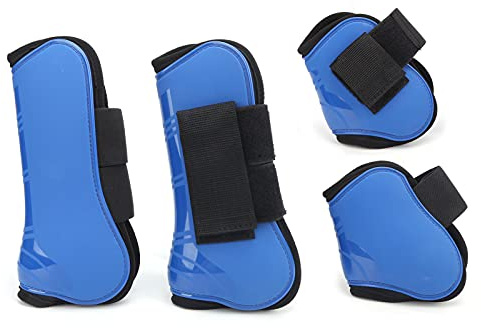 Yctze Lot de 4 Guêtres de Tendon pour Cheval – Coque en PU pour Tendons et Boulets de Protection pour Sauter et équitation – Protection des Jambes de Cheval Absorbant Les Chocs (Un Ensemble de